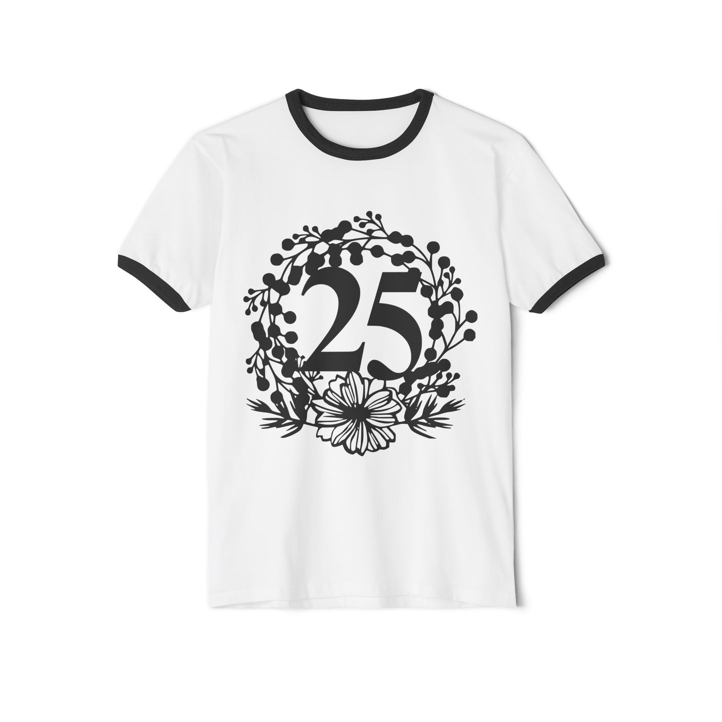 25th Birthday, 25th Anniversary, 25th Birthday Tee, 25th Anniversary Tee, Unisex Cotton Ringer T-Shirt