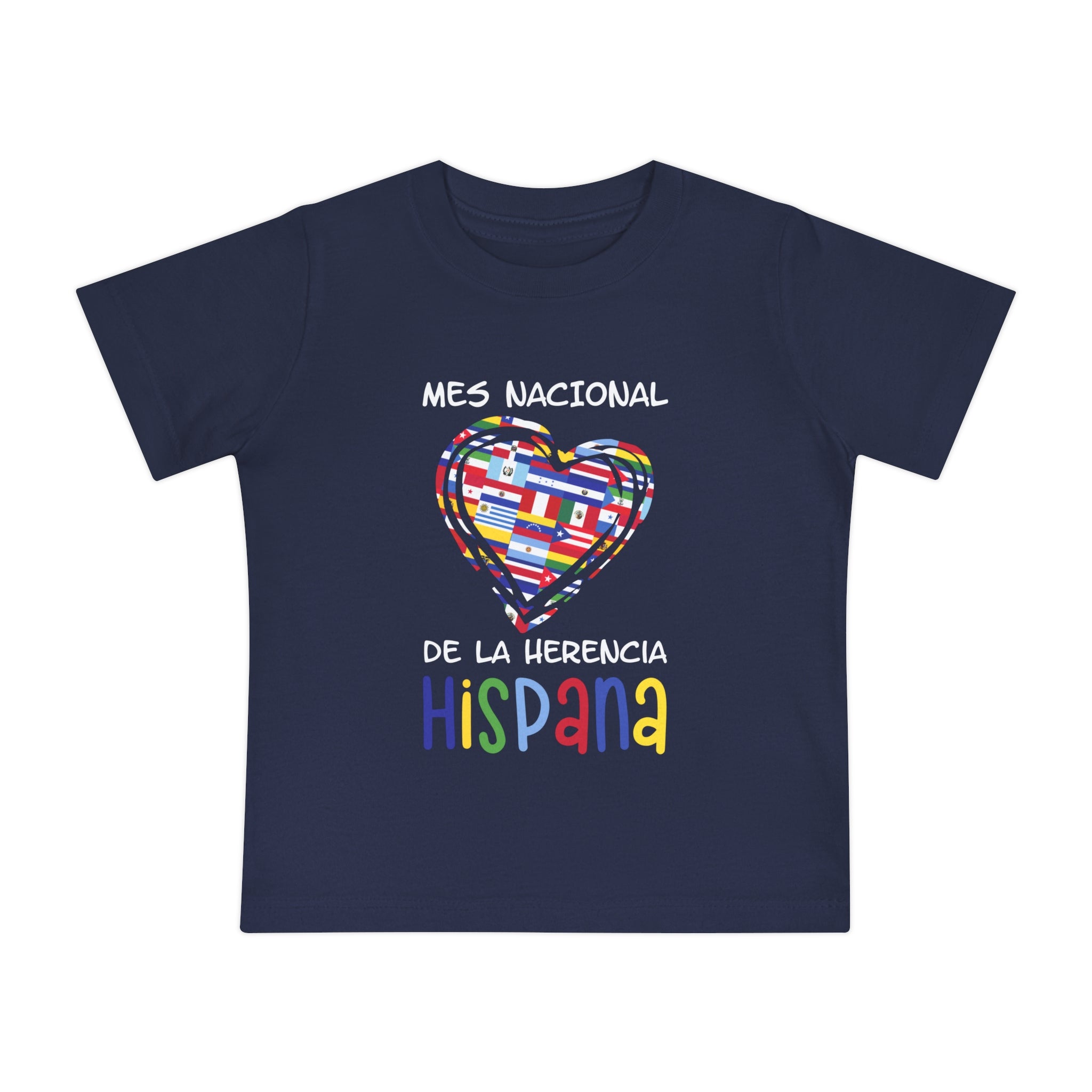 Mes Nacional Heart - Hispanic Heritage Month Baby Short Sleeve T-Shirt