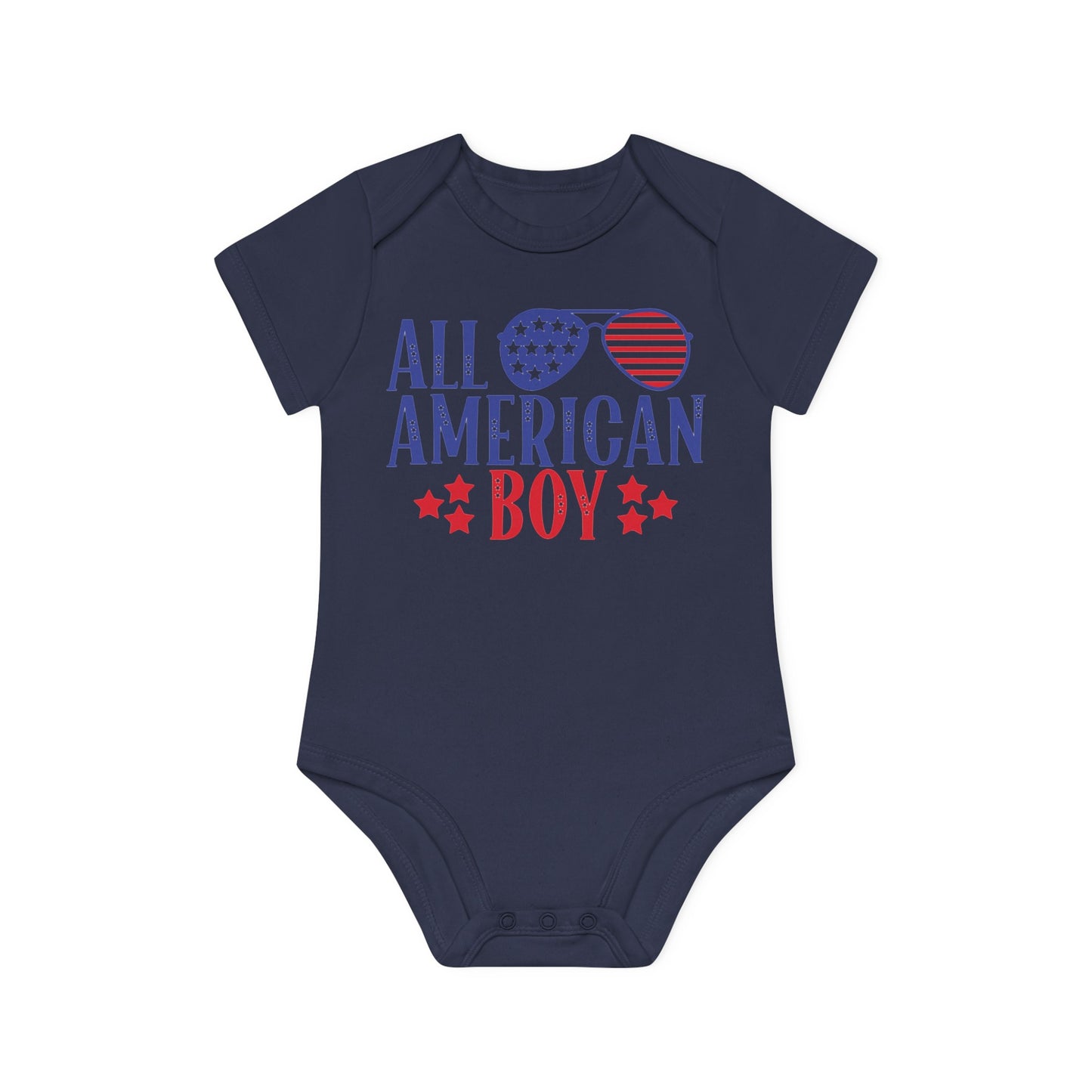 All American Boy, All American Boy Onesie, All American Boy Bodysuit, All American Boy Jumpsuit, Baby Organic Short Sleeve Bodysuit