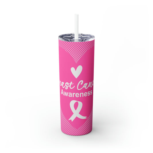 Breast Cancer Awareness Skinny Tumbler with Straw, 20oz