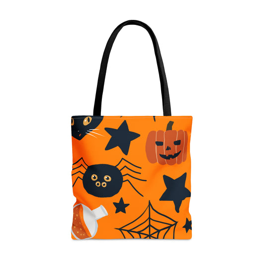 Halloween Spiders Pumpkins Potions & Stars Tote Bag (AOP)