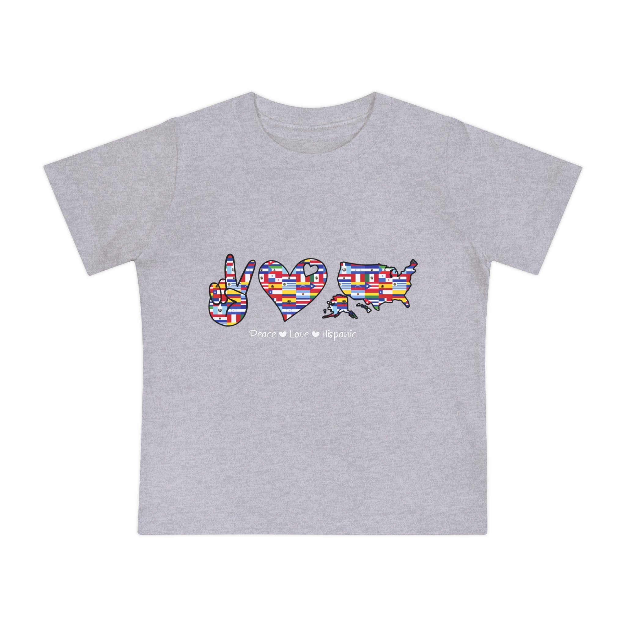Peace, Love, Hispanic - Hispanic Heritage Month Baby Short Sleeve T-Shirt