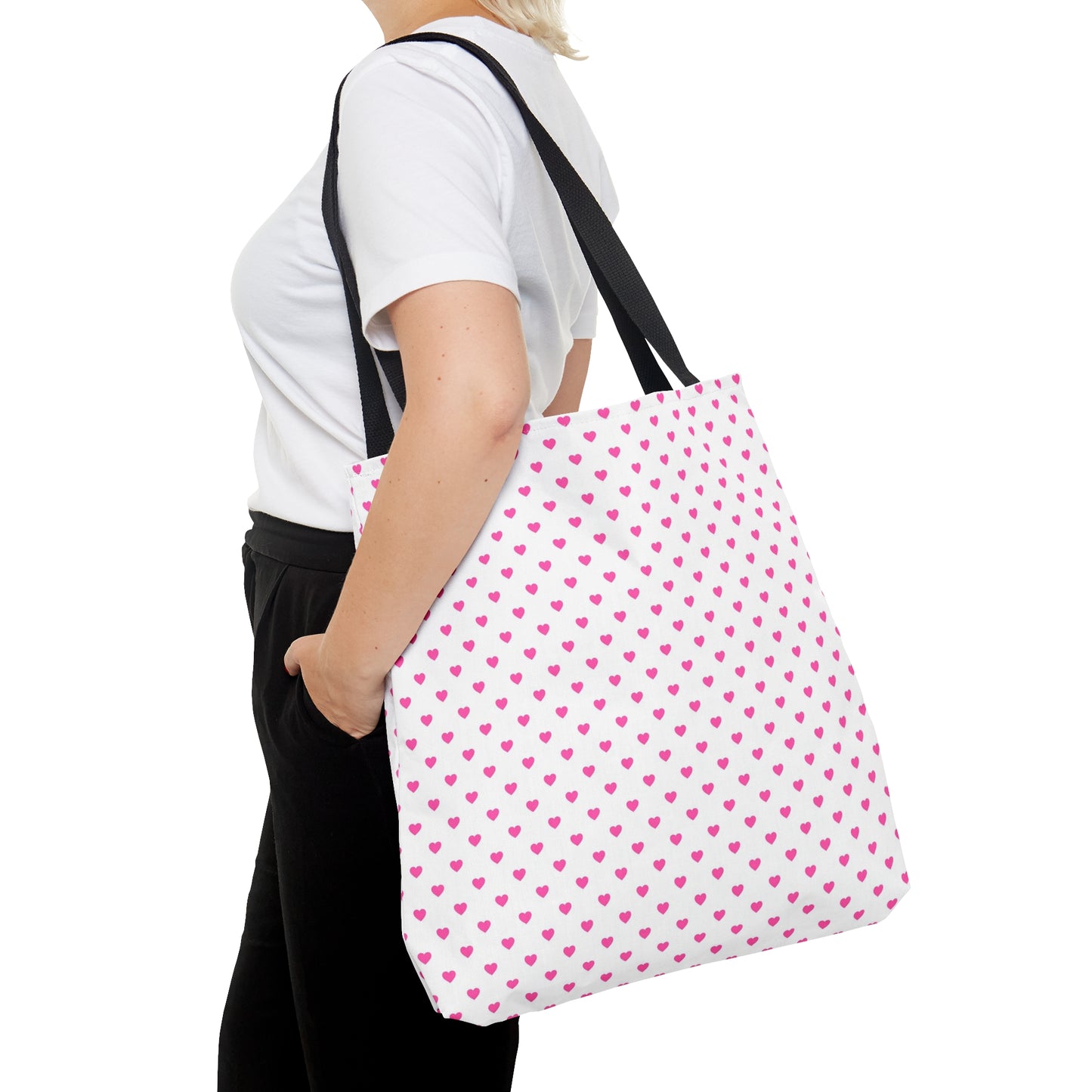 Pink Hearts Breast Cancer Awareness Tote Bag