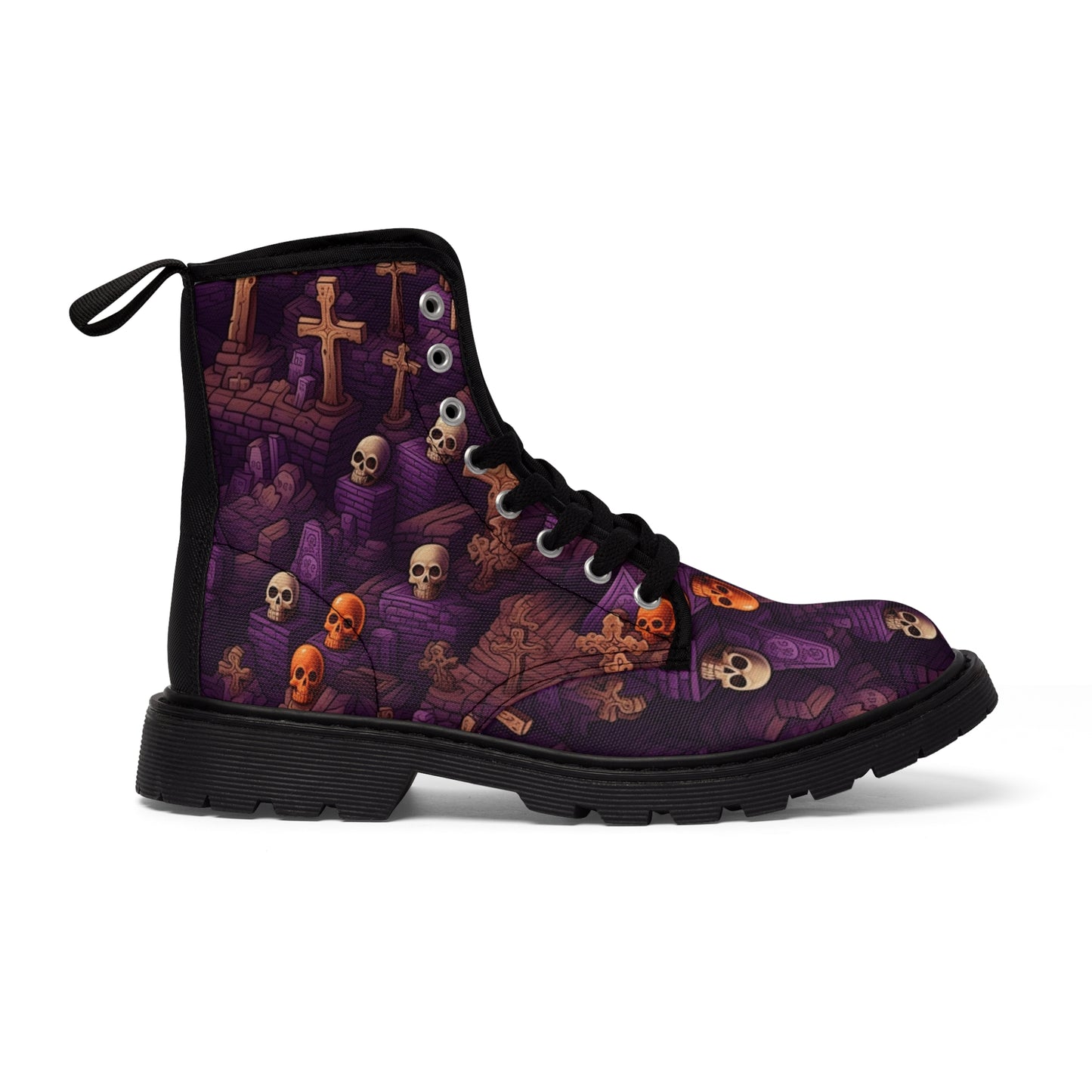 Skulls & Crosses Halloween Women's Canvas Boots