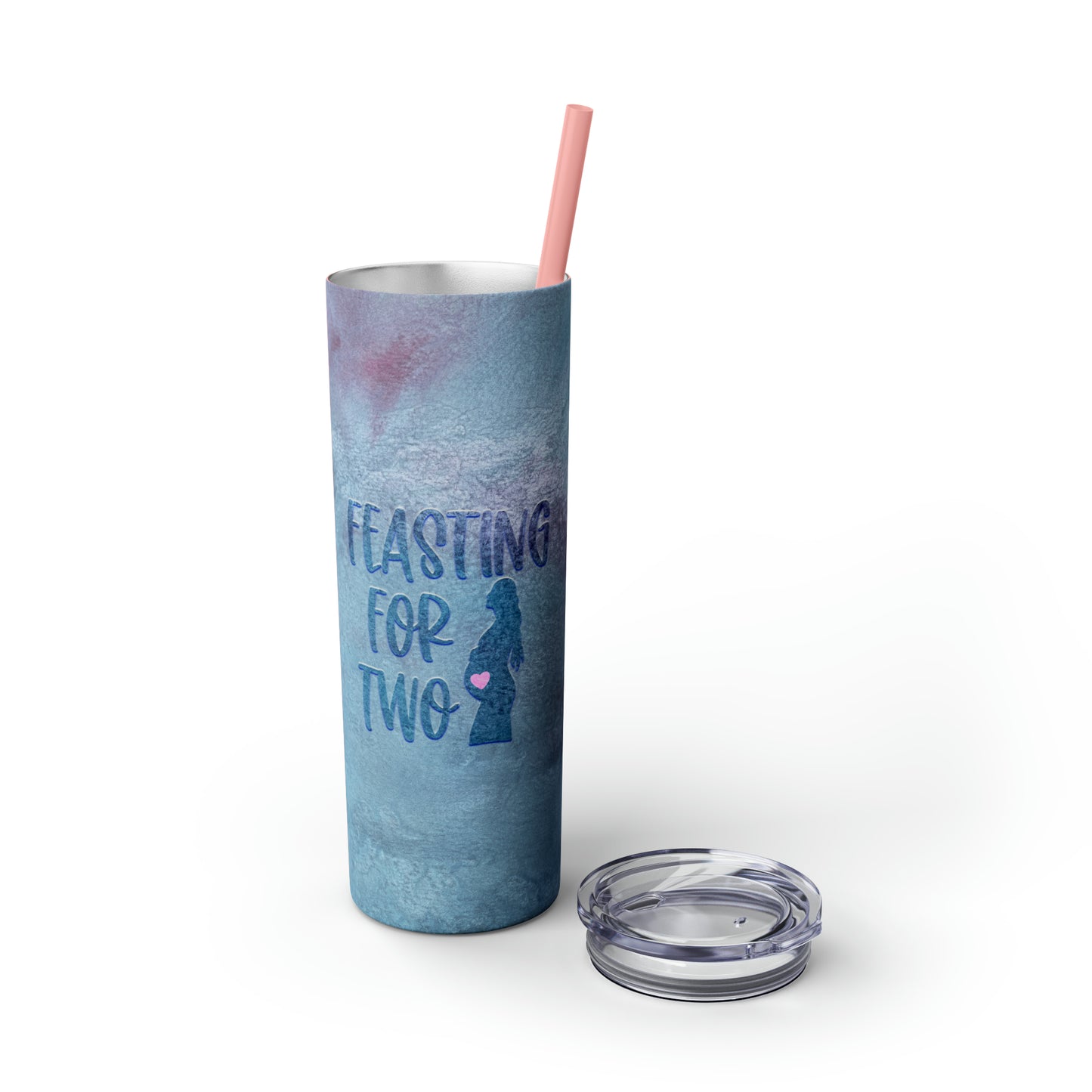 Feasting For Two Skinny Tumbler with Straw, 20oz