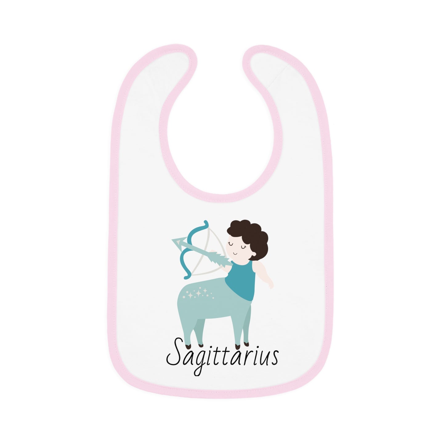 Sagittarius Bib, Sagittarius Baby Bib, Zodiac Sign Bib, Baby Contrast Trim Jersey Bib