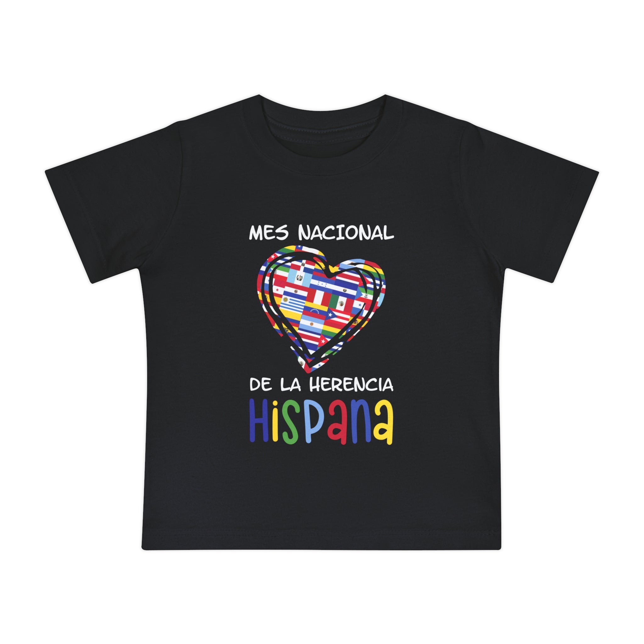 Mes Nacional Heart - Hispanic Heritage Month Baby Short Sleeve T-Shirt