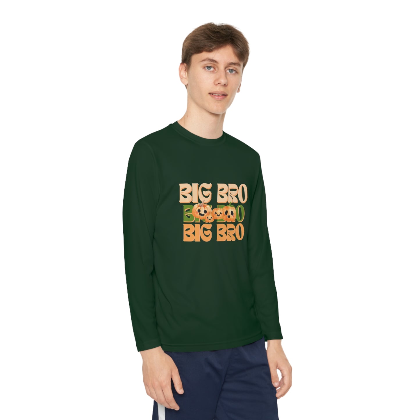 Big Bro Pumpkin Youth Long Sleeve Competitor Tee