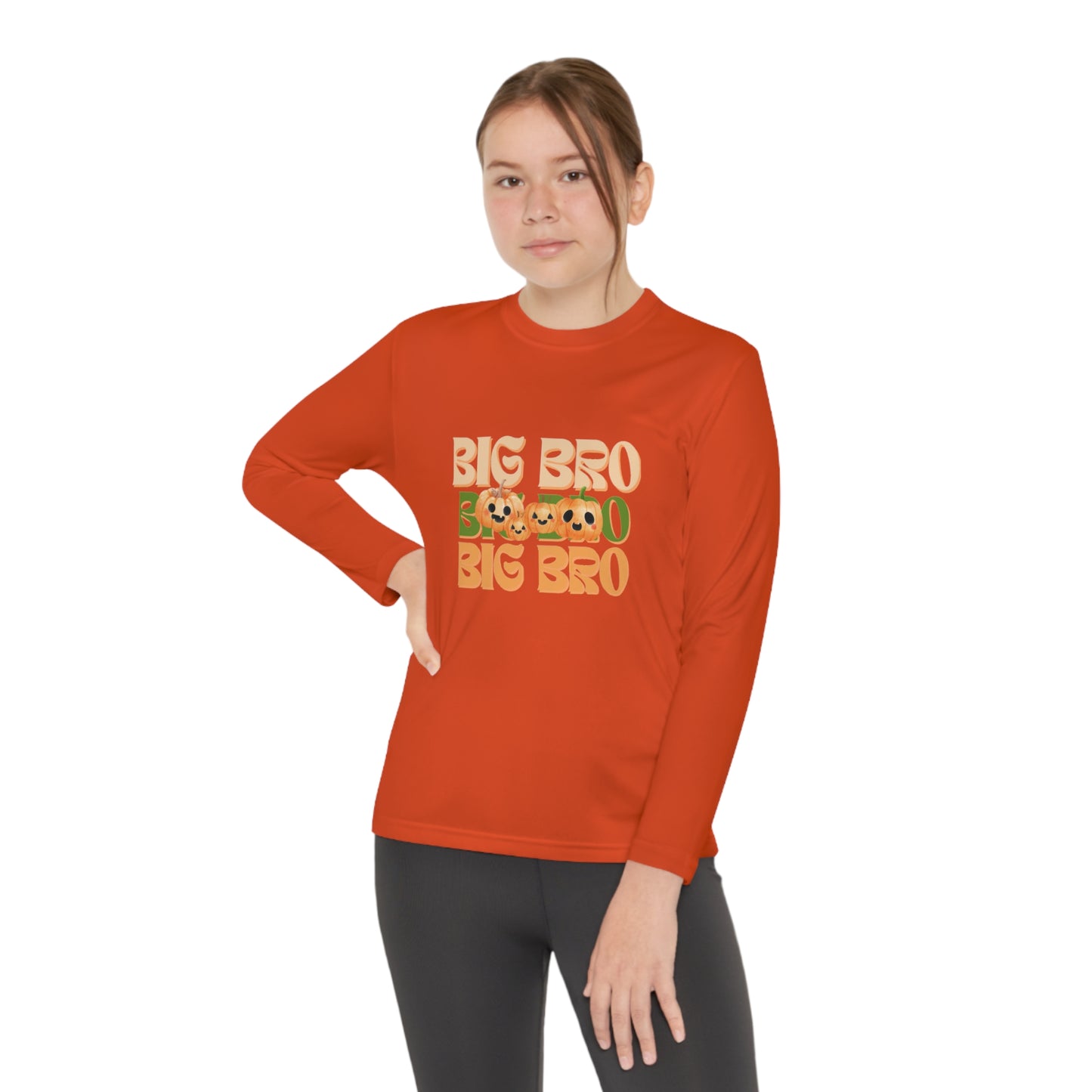 Big Bro Pumpkin Youth Long Sleeve Competitor Tee