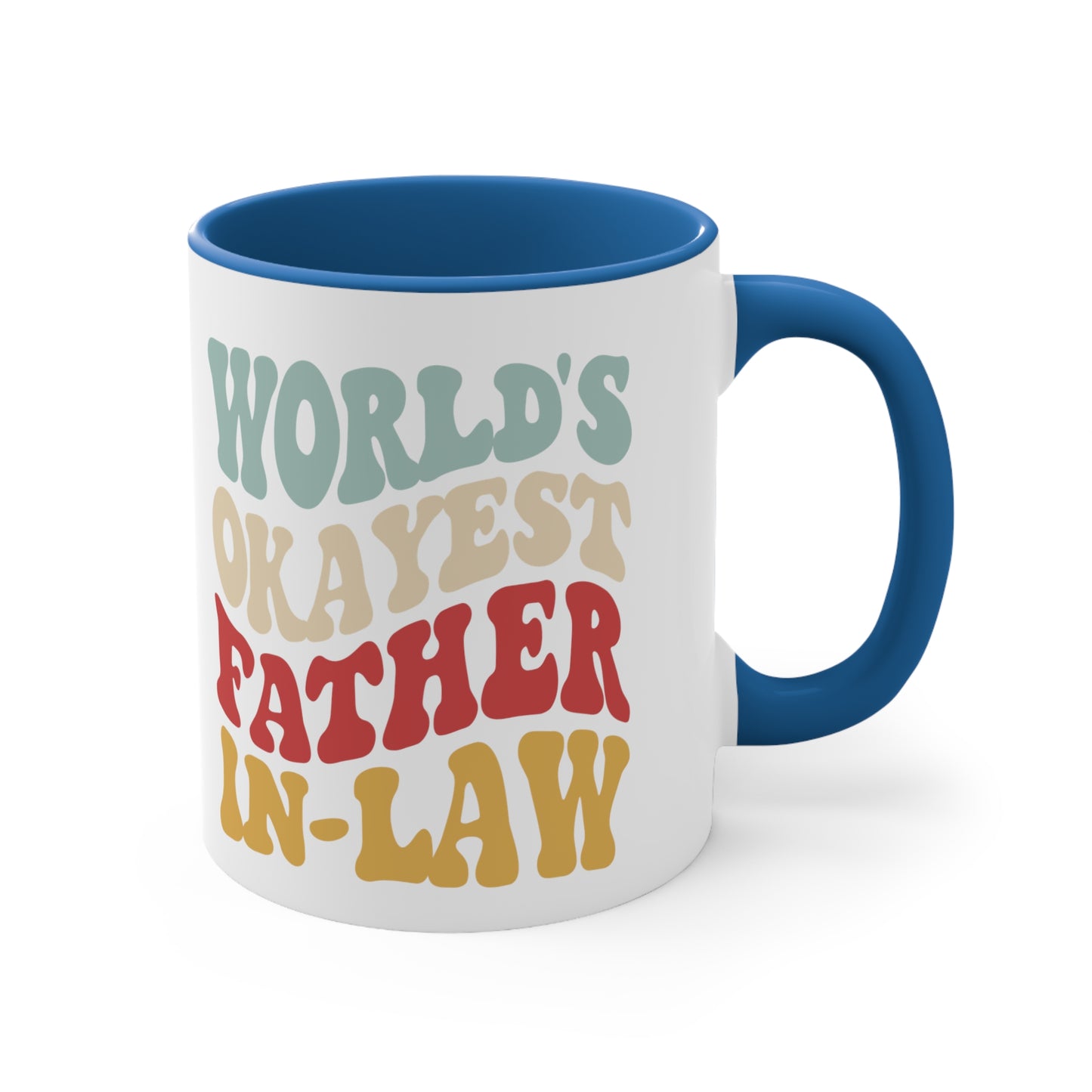 World's Okayest Father-In-Law Accent Coffee Mug, 11oz