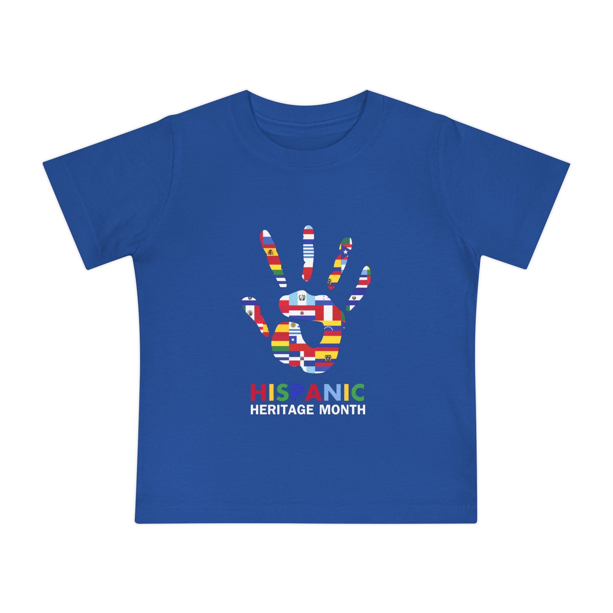 Flag Handprint - Hispanic Heritage Month Baby Short Sleeve T-Shirt