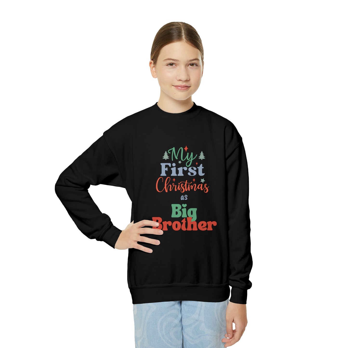 My First Christmas as Big Brother Youth Crewneck Sweatshirt