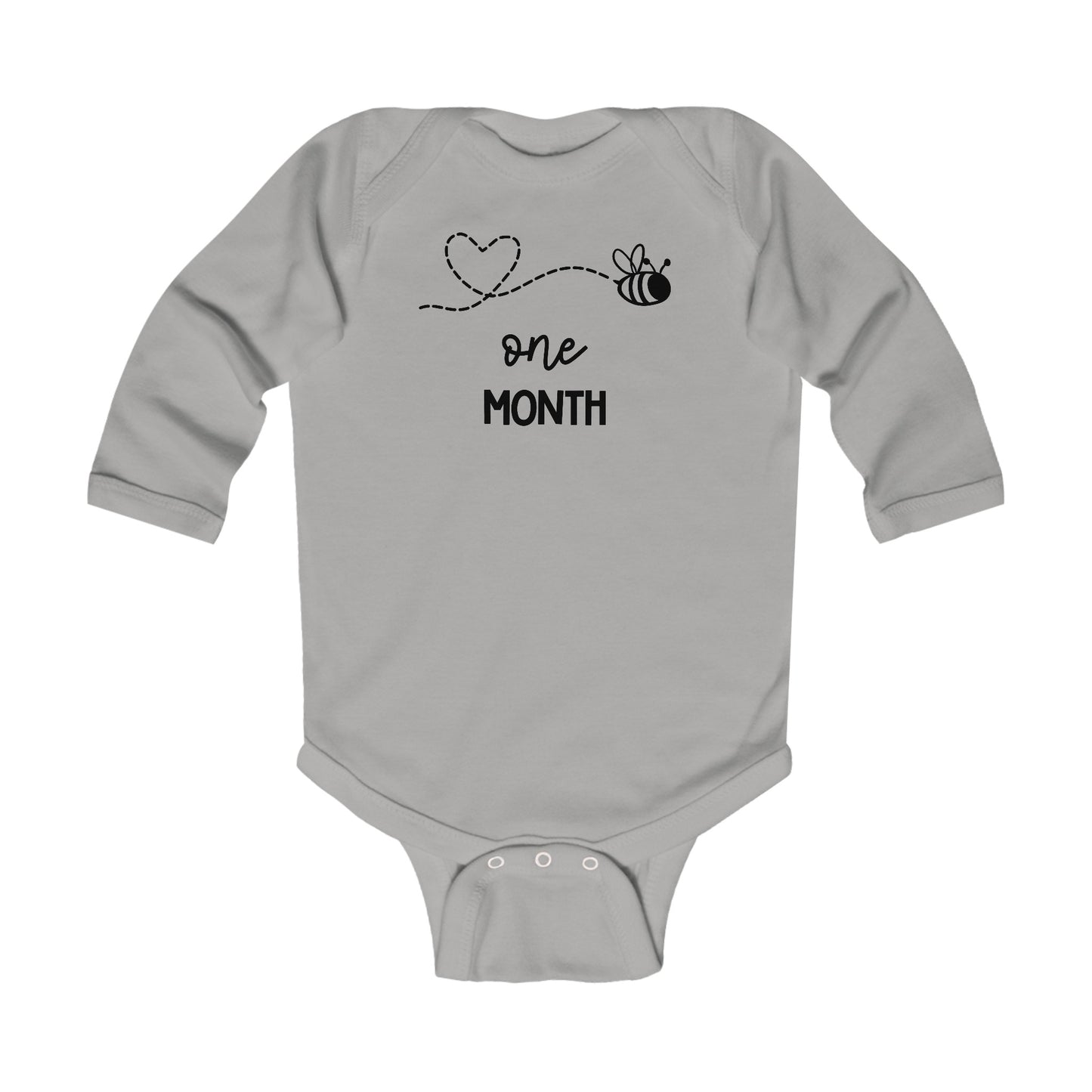 One Month, One Month Old, 1 month, Month Milestones, Baby Milestones, Infant Long Sleeve Bodysuit