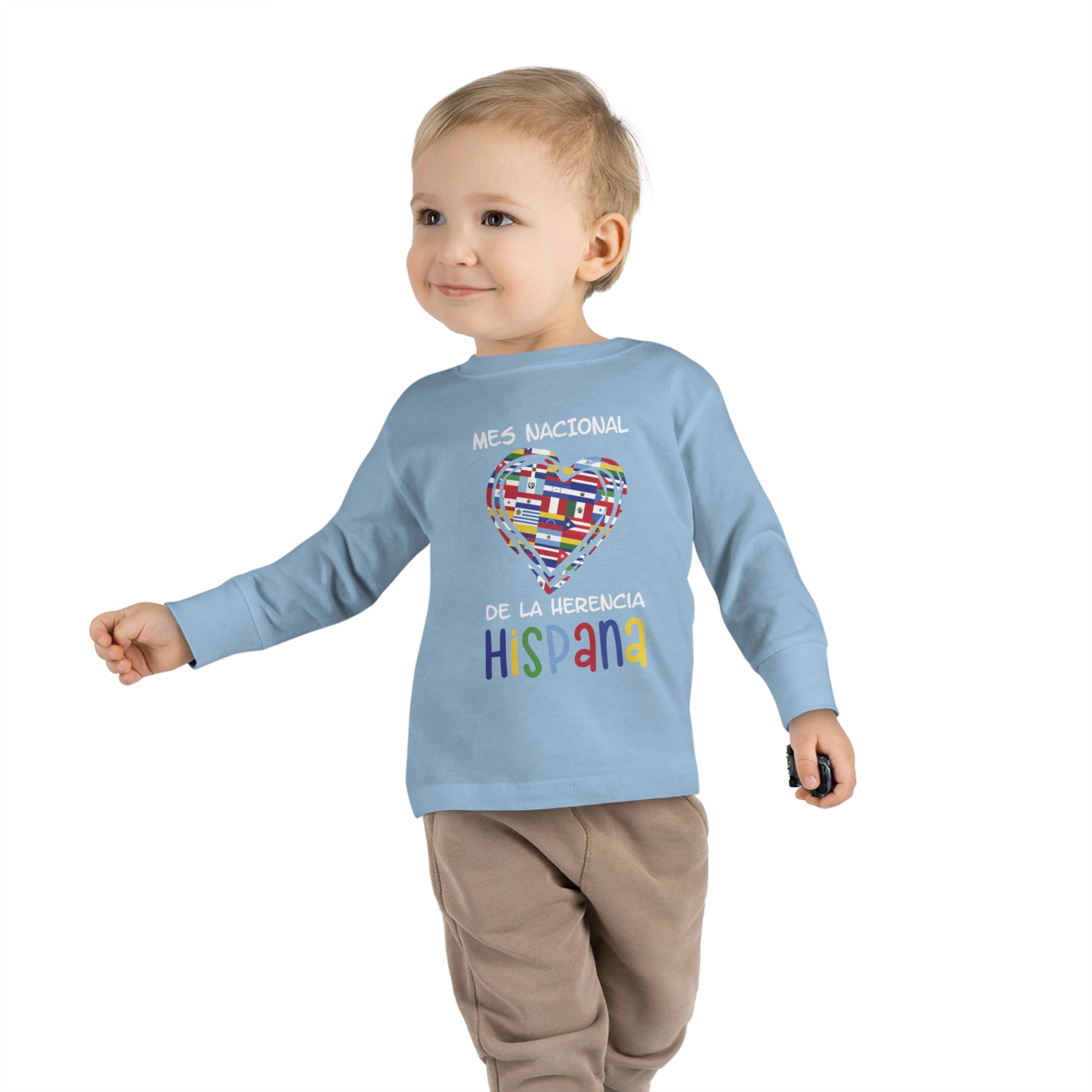 Mes Nacional Heart - Hispanic Heritage Month Toddler Long Sleeve Tee