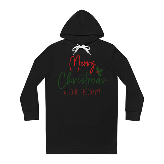 Merry Christmas - Also I'm Pregnant Women's Hoodie Dress (AOP)