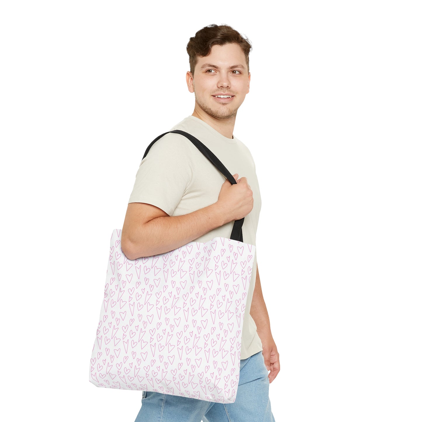 Pink Hearts Breast Cancer Awareness Tote Bag