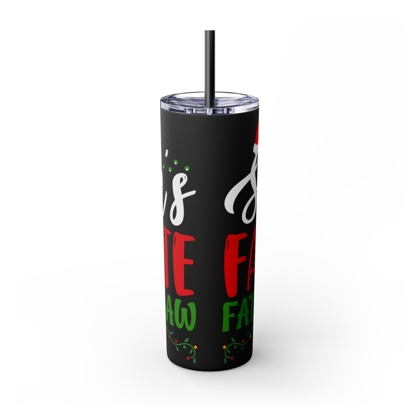 Santa's Favorite Father-In-Law Skinny Tumbler with Straw, 20oz