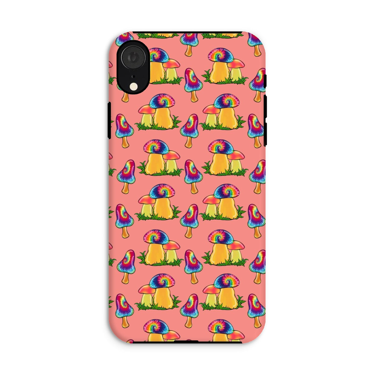 Retro Mushroom Pattern - Pink Tough Phone Case