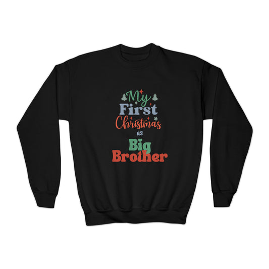 My First Christmas as Big Brother Youth Crewneck Sweatshirt