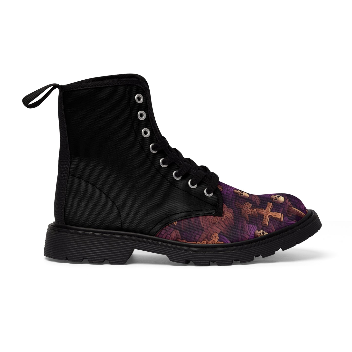 Skulls & Crosses Halloween Men's Canvas Boots