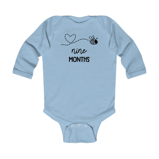 Nine Months, Nine Months Old, 9 months, Month Milestones, Baby Milestones, Infant Long Sleeve Bodysuit