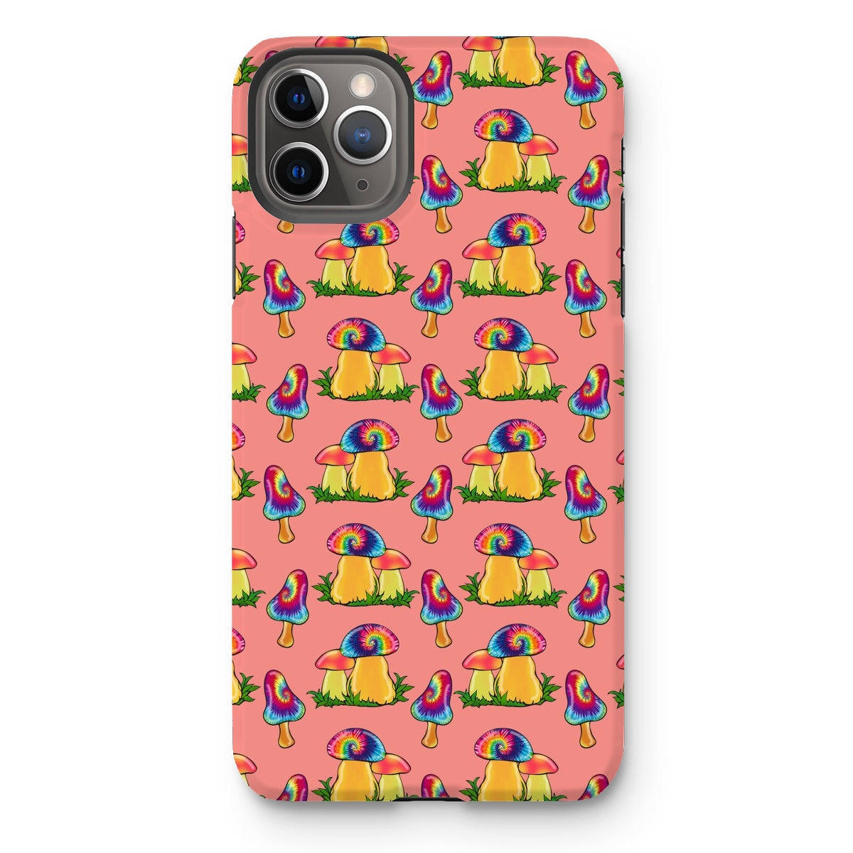 Retro Mushroom Pattern - Pink Tough Phone Case