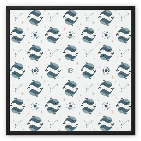 Pisces Pattern Framed Canvas