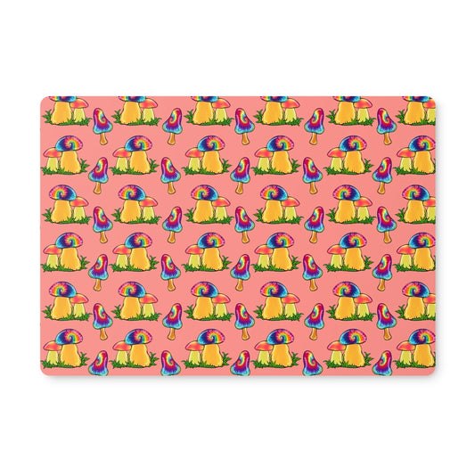 Retro Mushroom Pattern - Pink Placemat