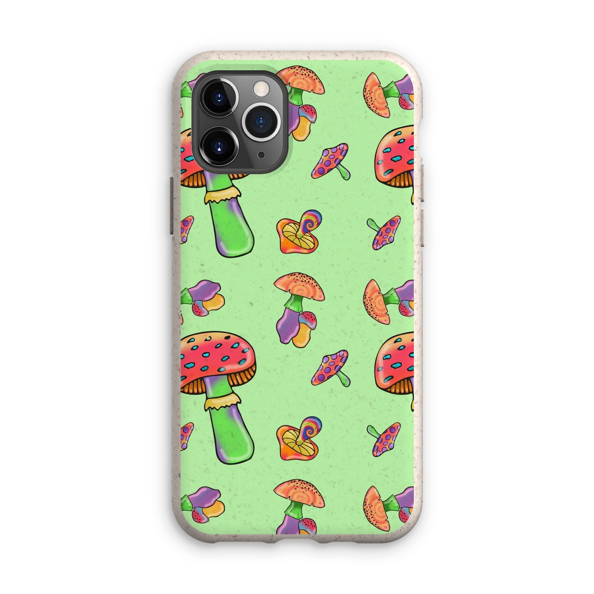 Retro Mushroom Pattern - Green Eco Phone Case