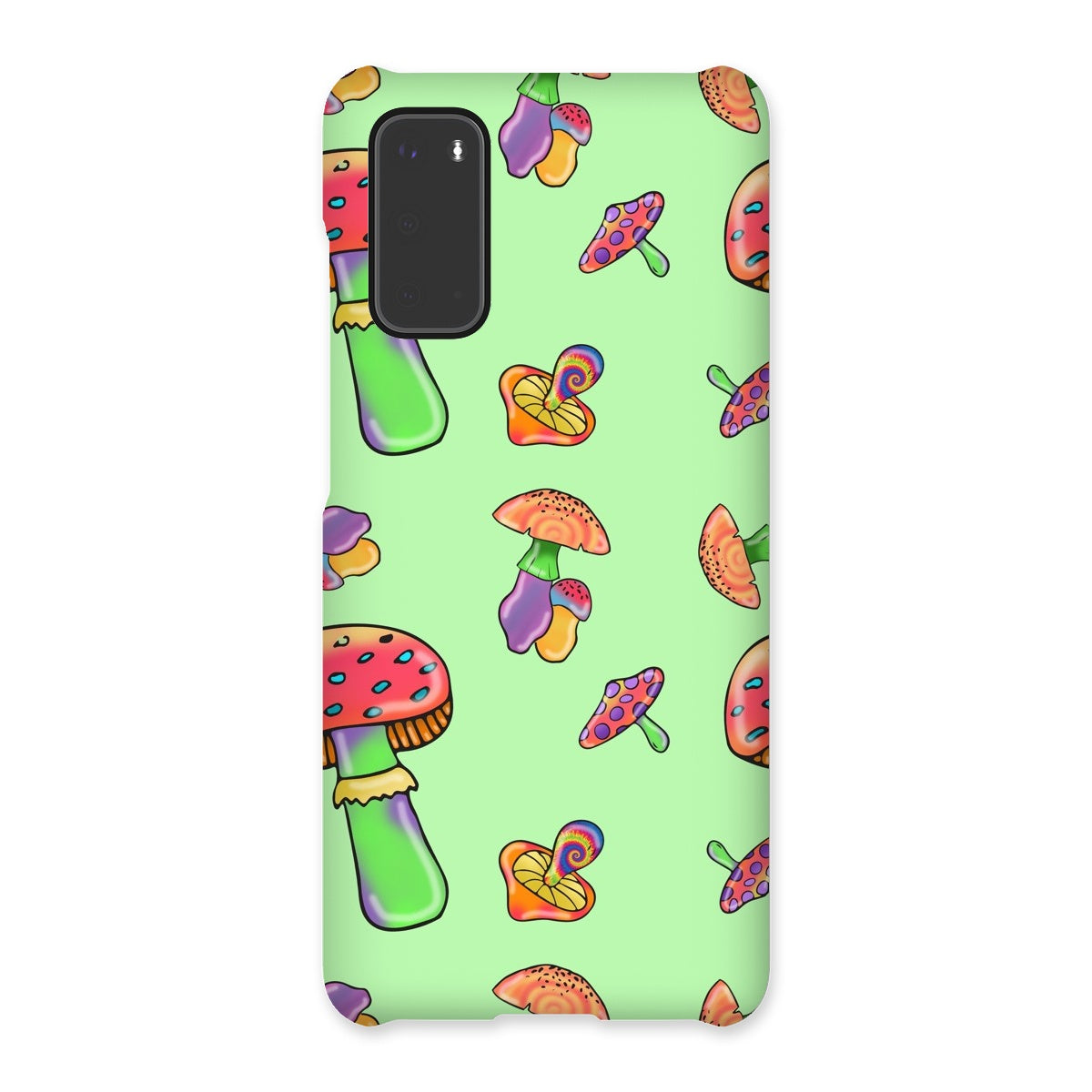 Retro Mushroom Pattern - Green Snap Phone Case