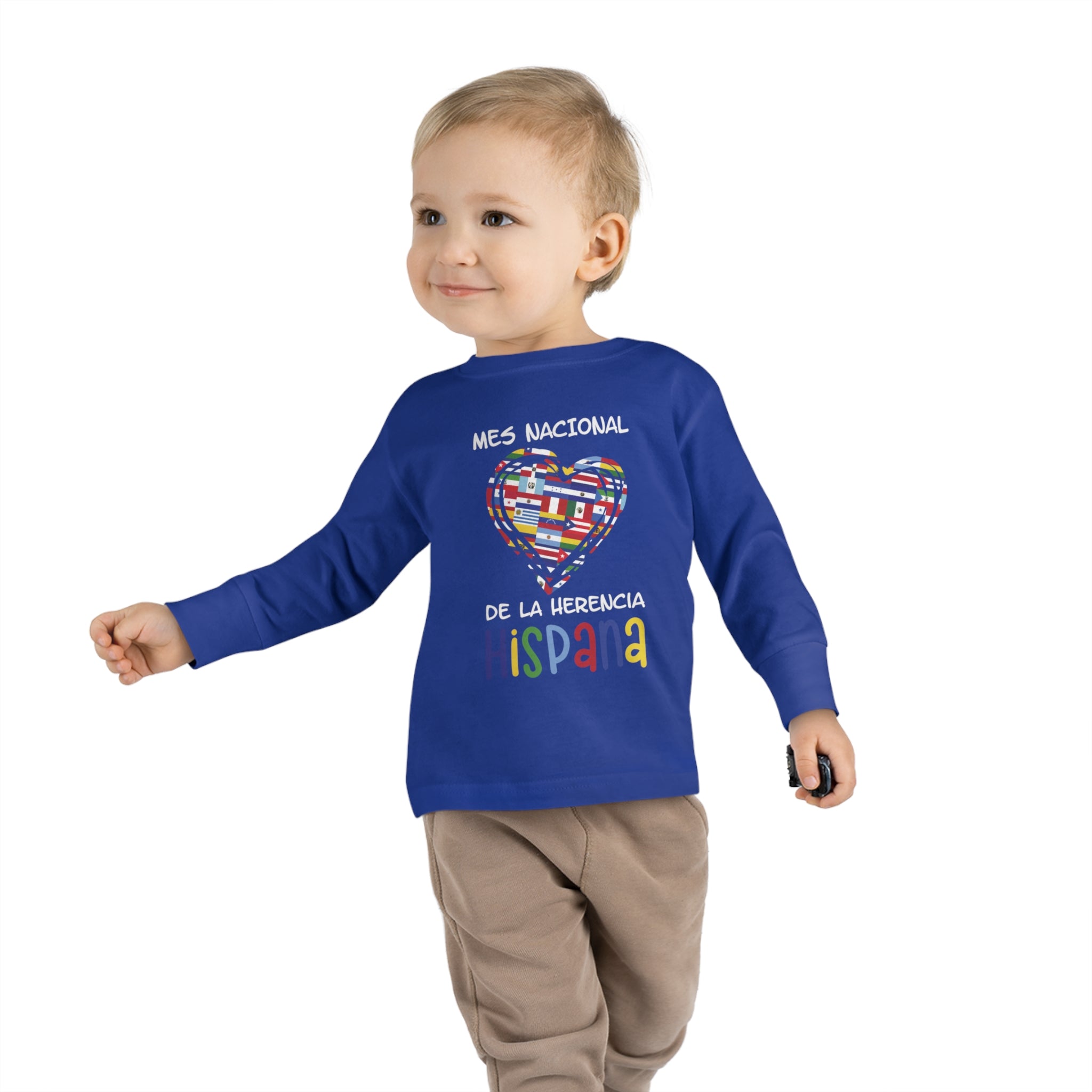 Mes Nacional Heart - Hispanic Heritage Month Toddler Long Sleeve Tee
