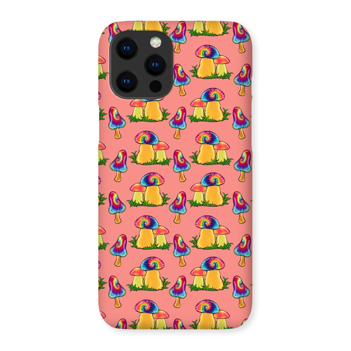 Retro Mushroom Pattern - Pink Snap Phone Case