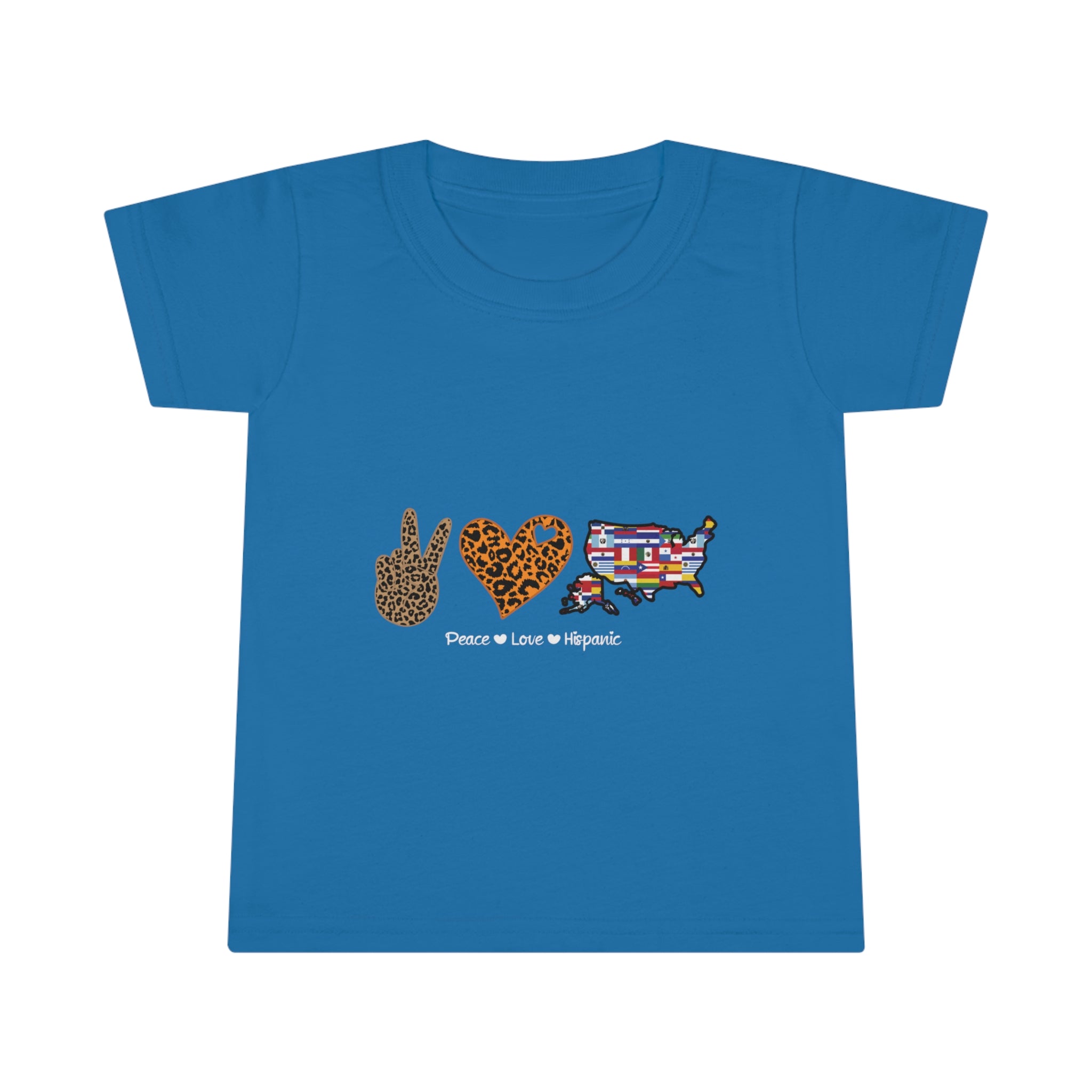 Leopard Peace, Love, Hispanic - Hispanic Heritage Month Toddler T-shirt