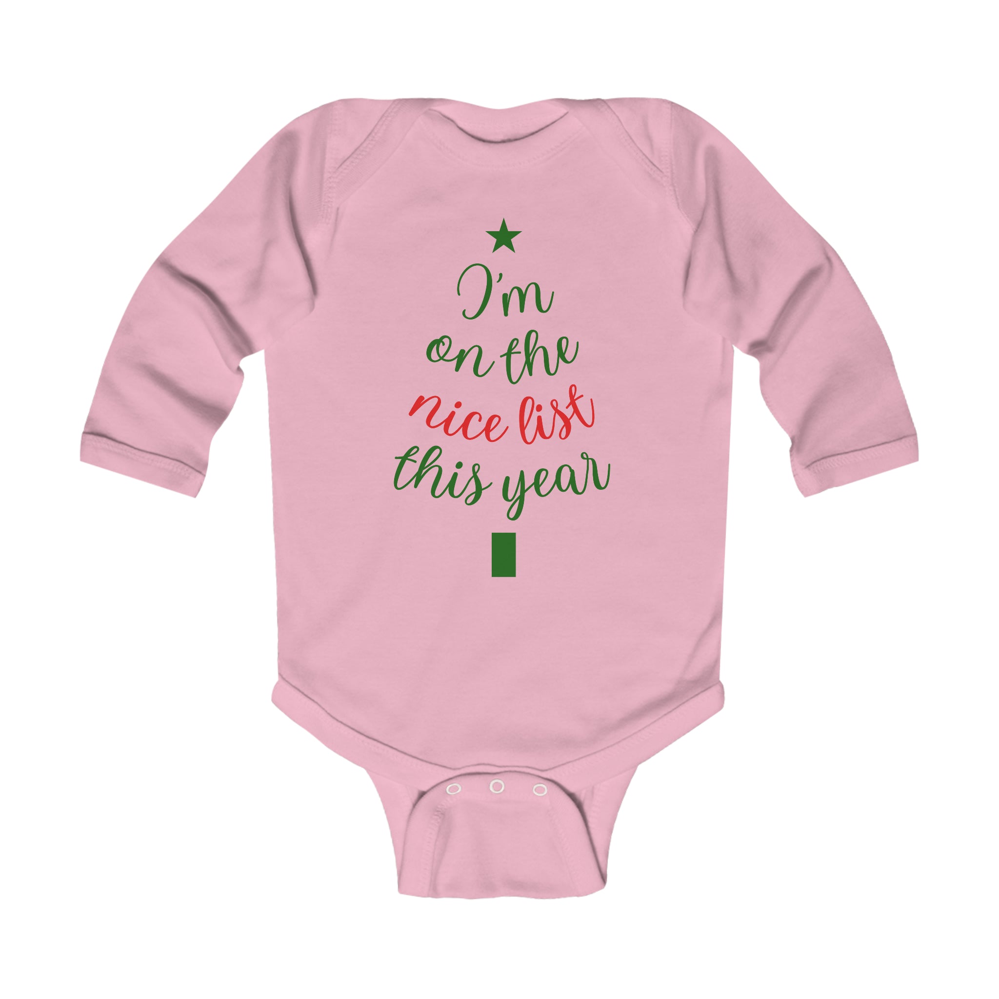 I'm On the Nice List This Year Infant Long Sleeve Bodysuit