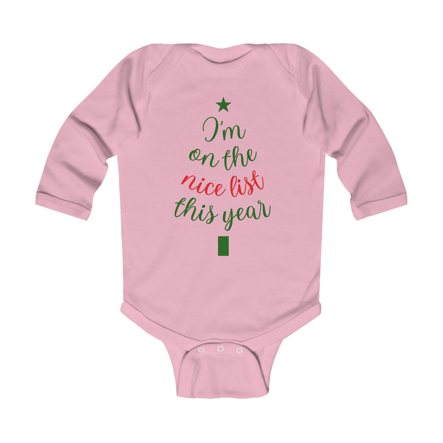 I'm On the Nice List This Year Infant Long Sleeve Bodysuit