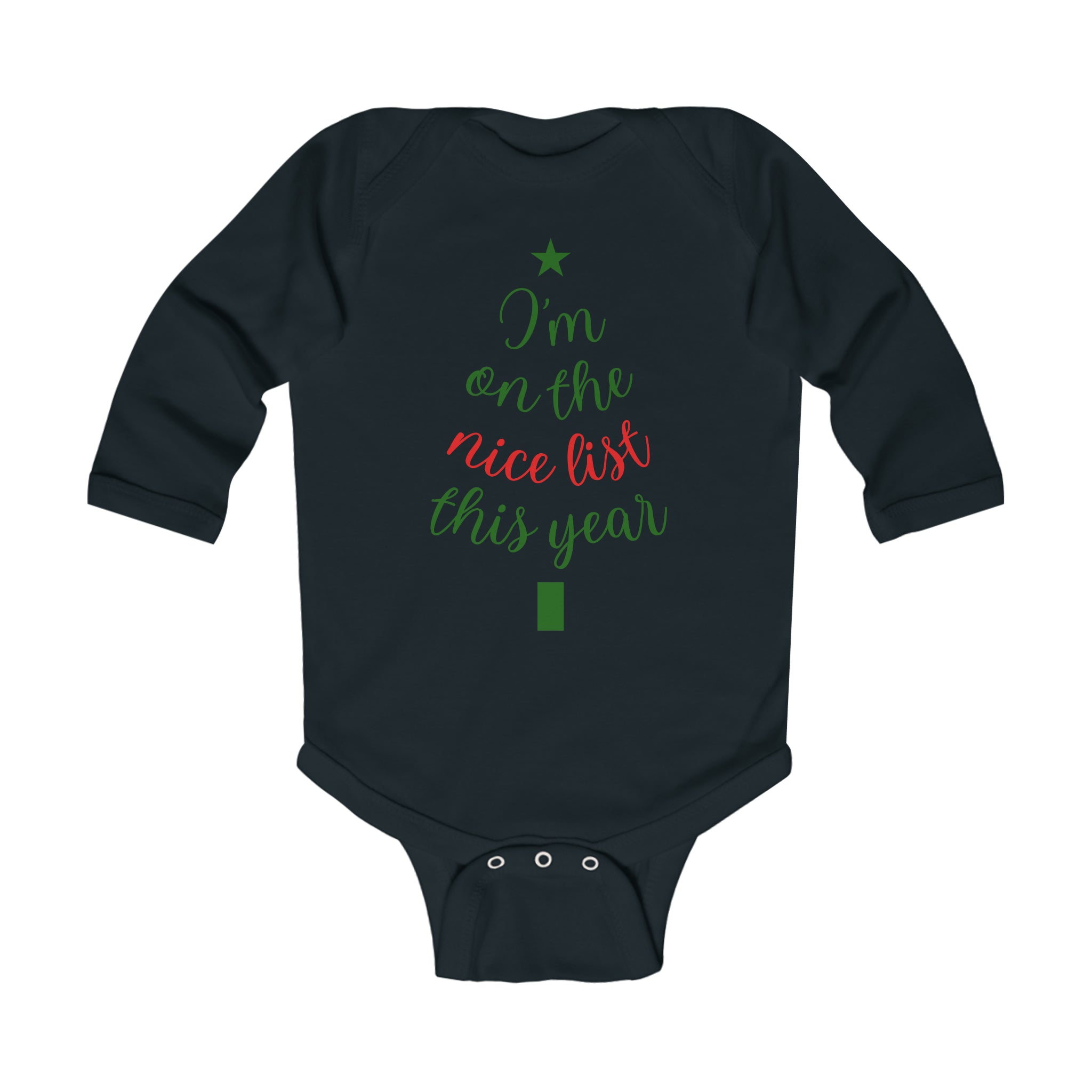 I'm On the Nice List This Year Infant Long Sleeve Bodysuit