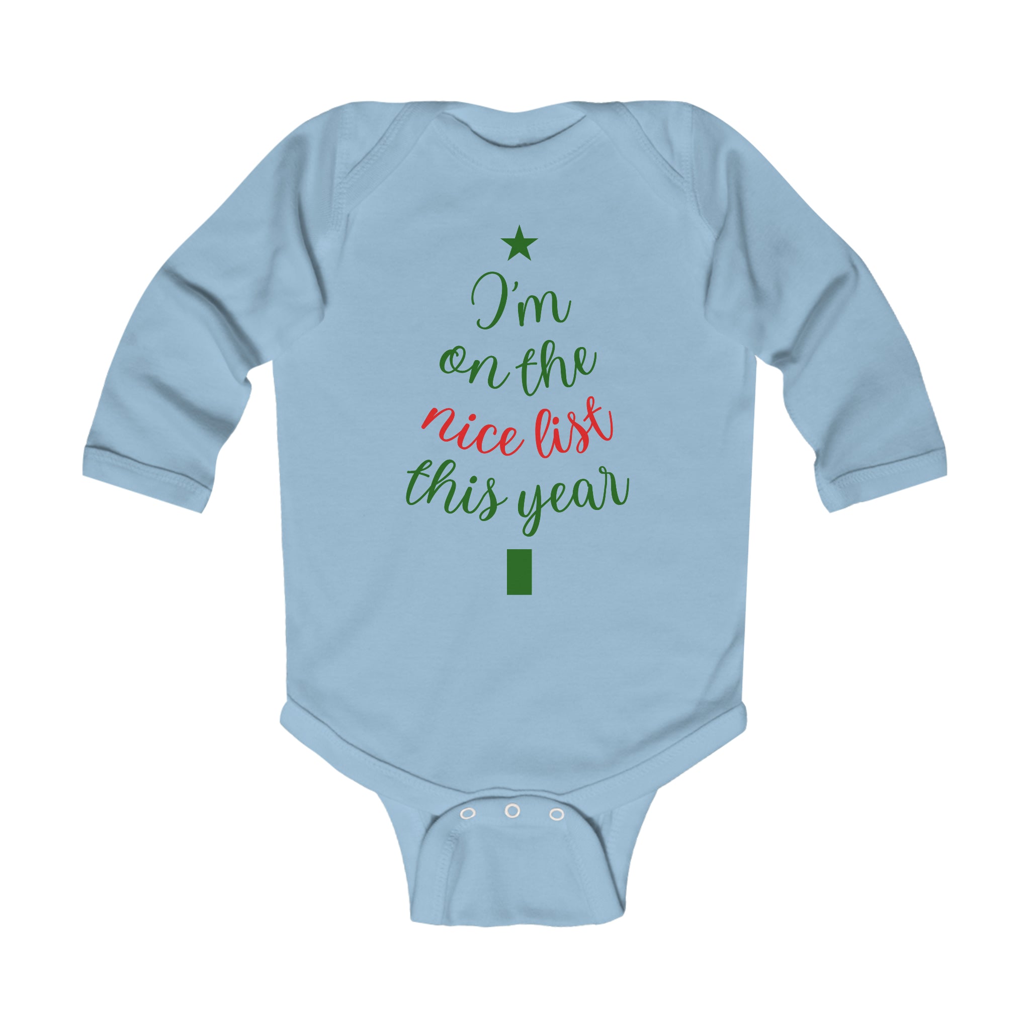 I'm On the Nice List This Year Infant Long Sleeve Bodysuit