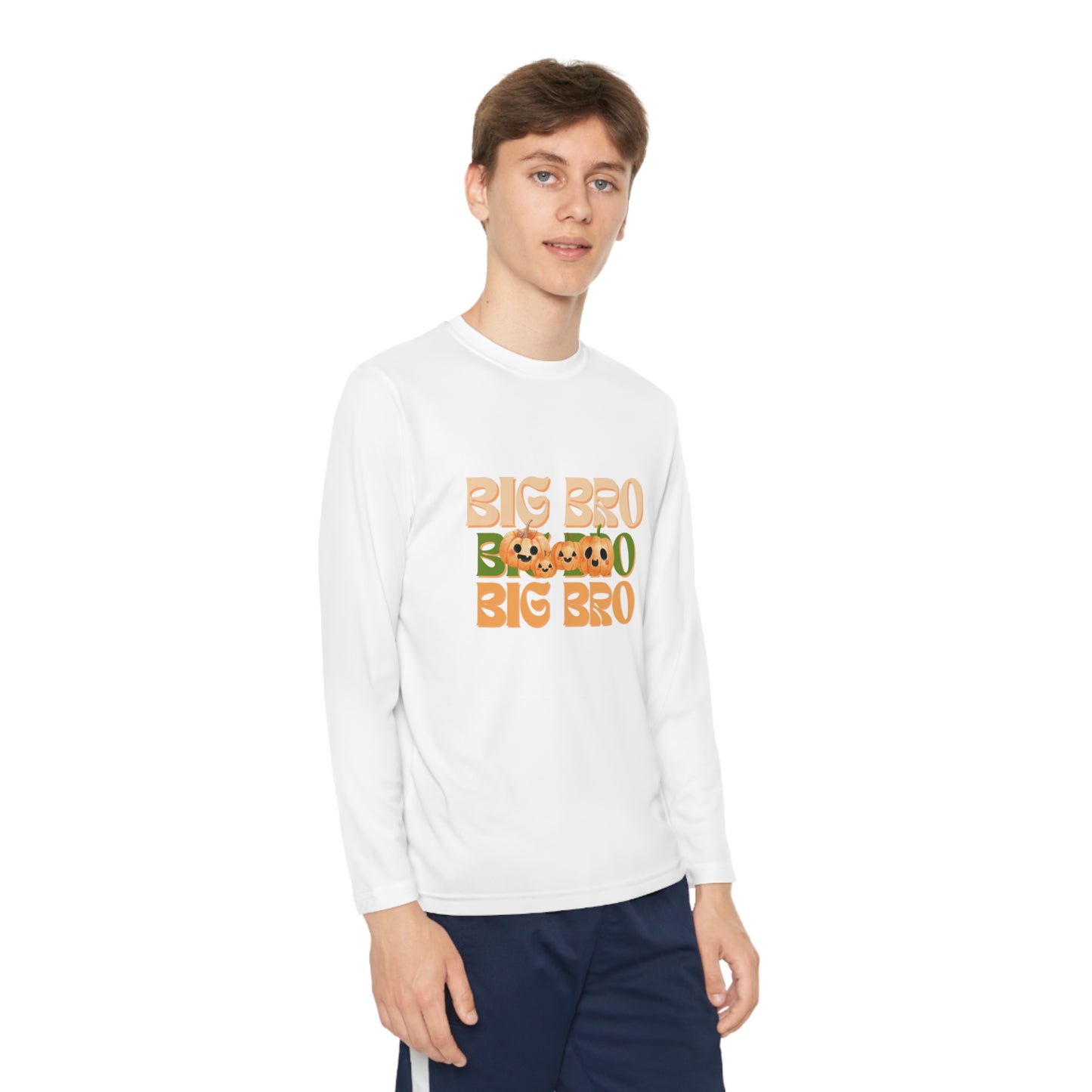 Big Bro Pumpkin Youth Long Sleeve Competitor Tee