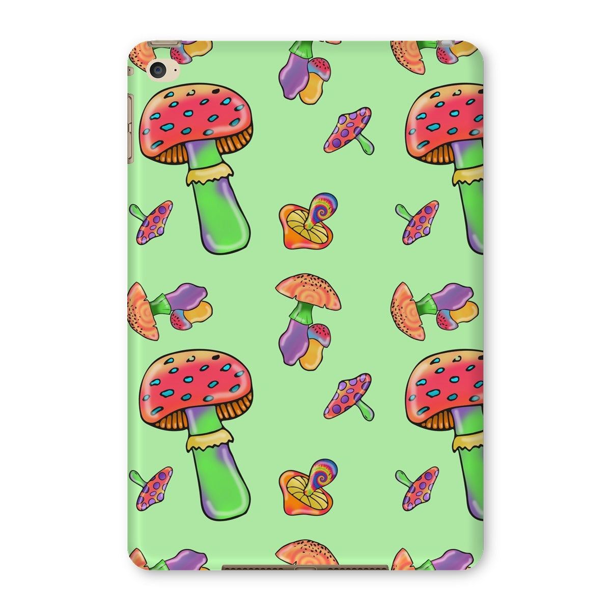 Retro Mushroom Pattern - Green Tablet Cases