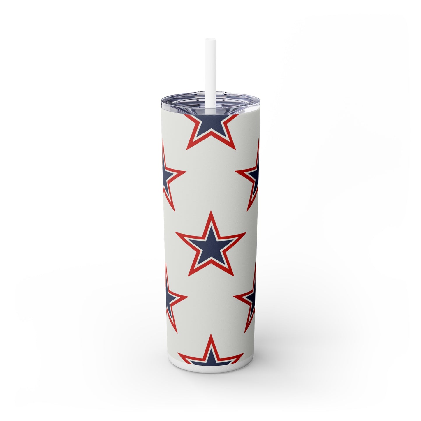 American Stars Skinny Tumbler with Straw, 20oz