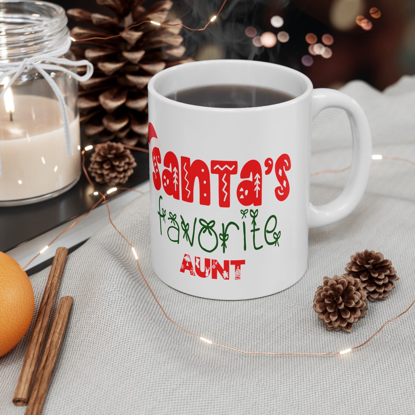 Santa's Favorite Aunt Ceramic Mug 11oz