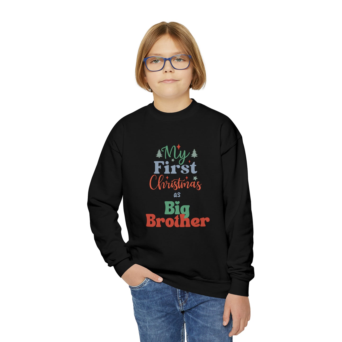 My First Christmas as Big Brother Youth Crewneck Sweatshirt