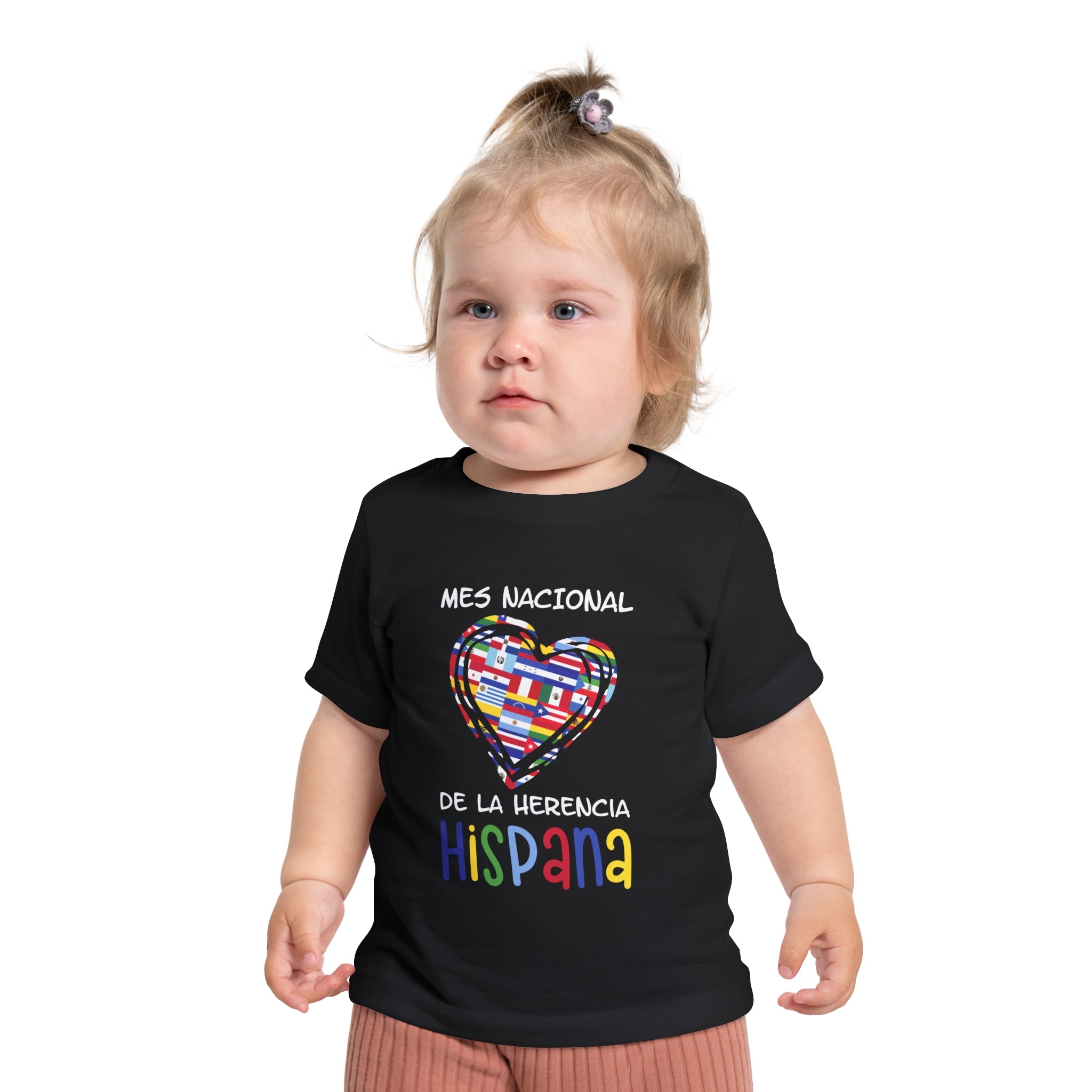 Mes Nacional Heart - Hispanic Heritage Month Baby Short Sleeve T-Shirt