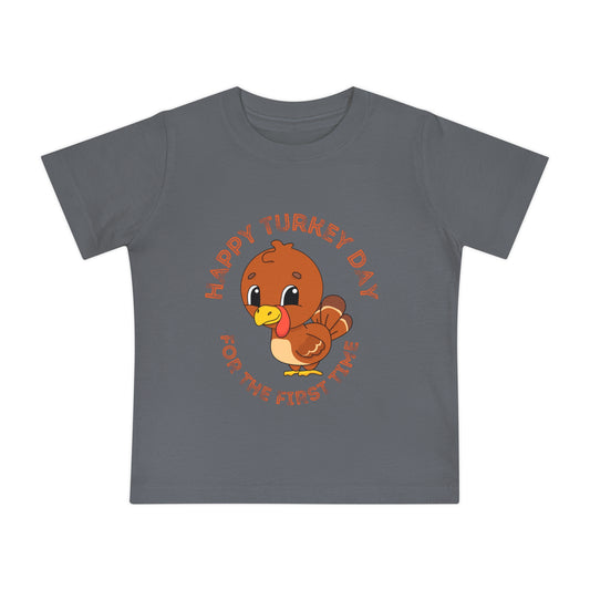 Happy Turkey Day for the First Time  Baby Short Sleeve T-Shirt