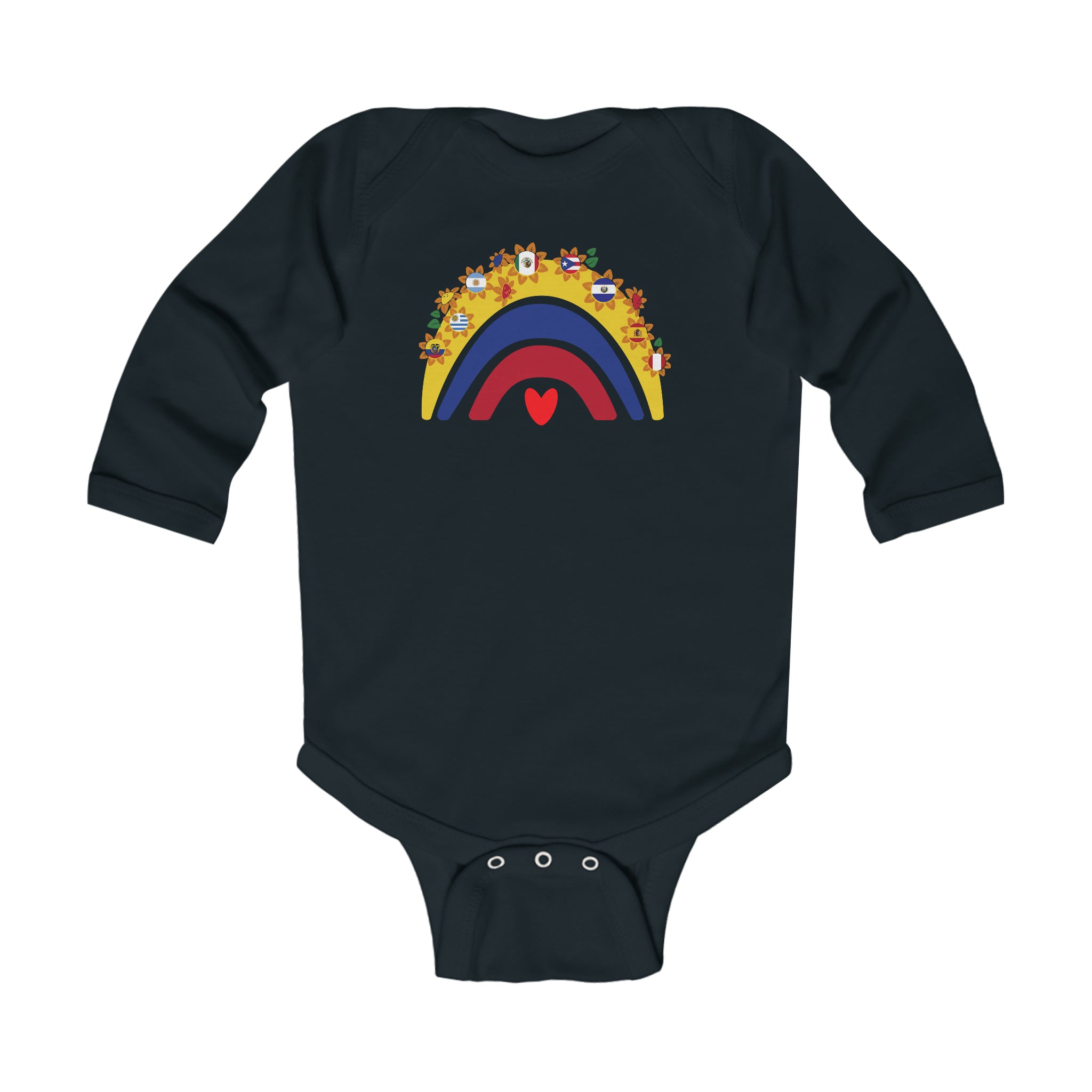 Rainbow Heart - Hispanic Heritage Month Infant Long Sleeve Bodysuit