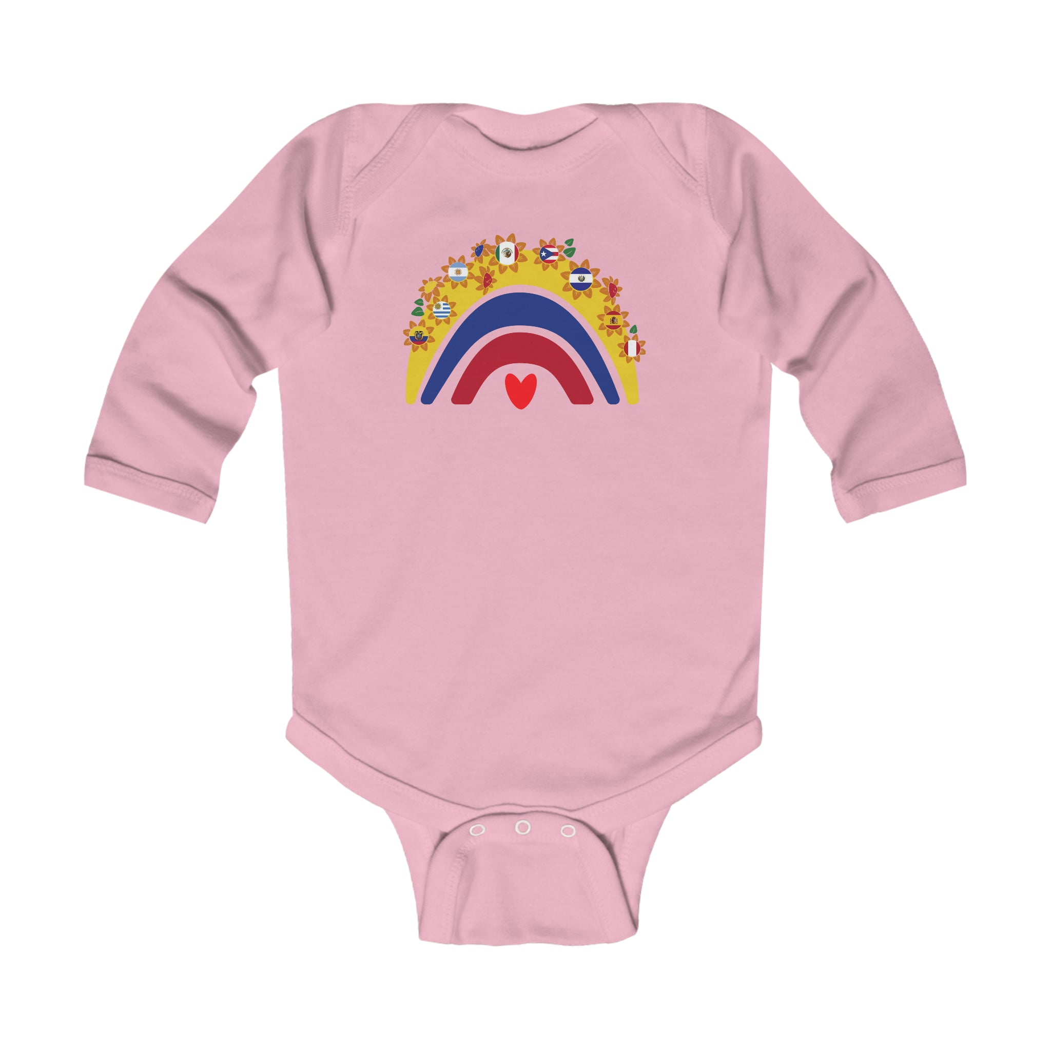 Rainbow Heart - Hispanic Heritage Month Infant Long Sleeve Bodysuit