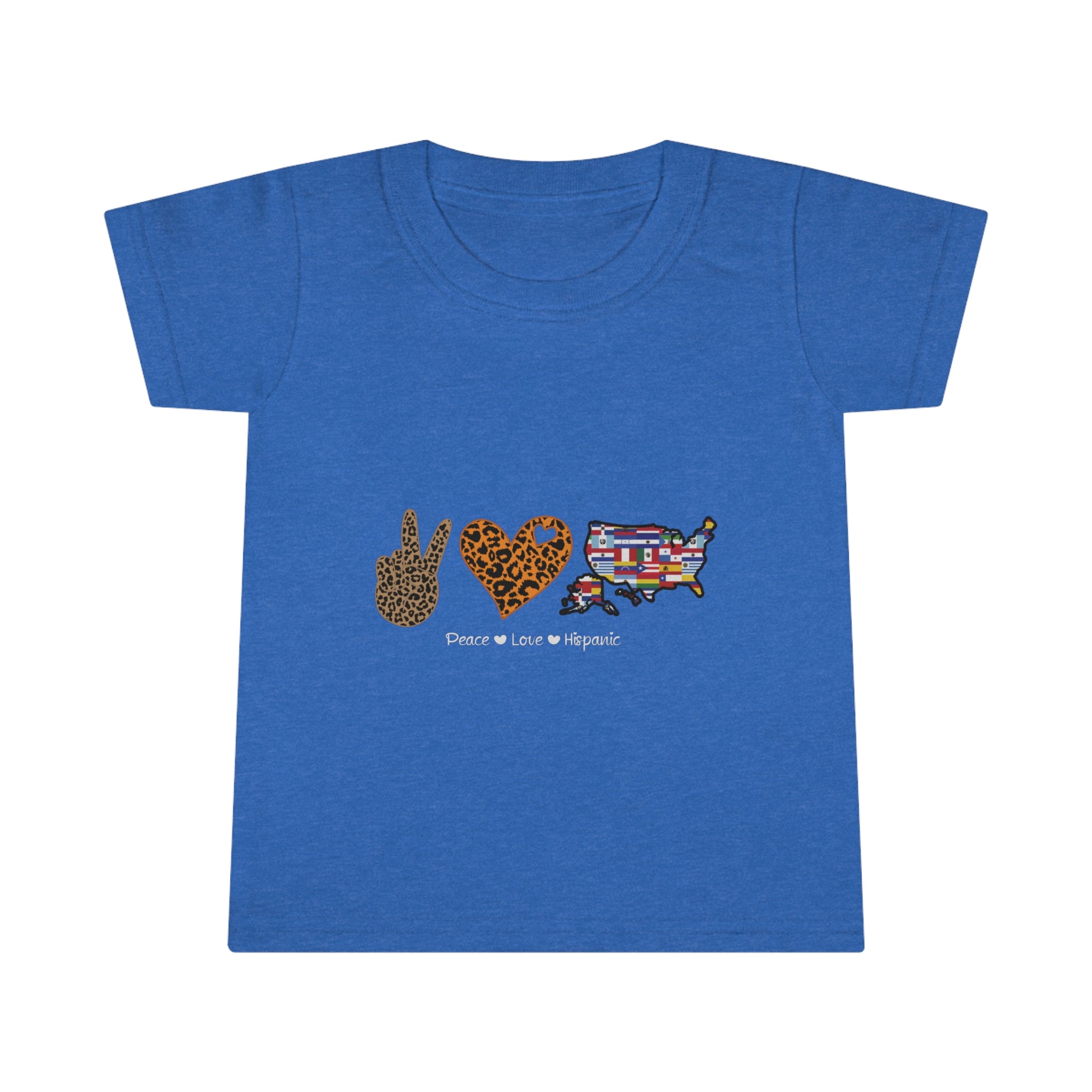 Leopard Peace, Love, Hispanic - Hispanic Heritage Month Toddler T-shirt