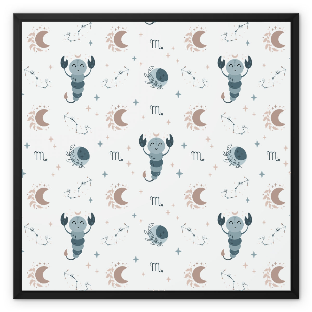 Scorpio Pattern Framed Canvas