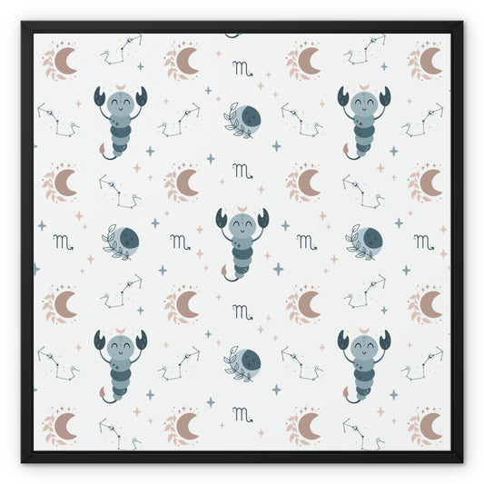 Scorpio Pattern Framed Canvas