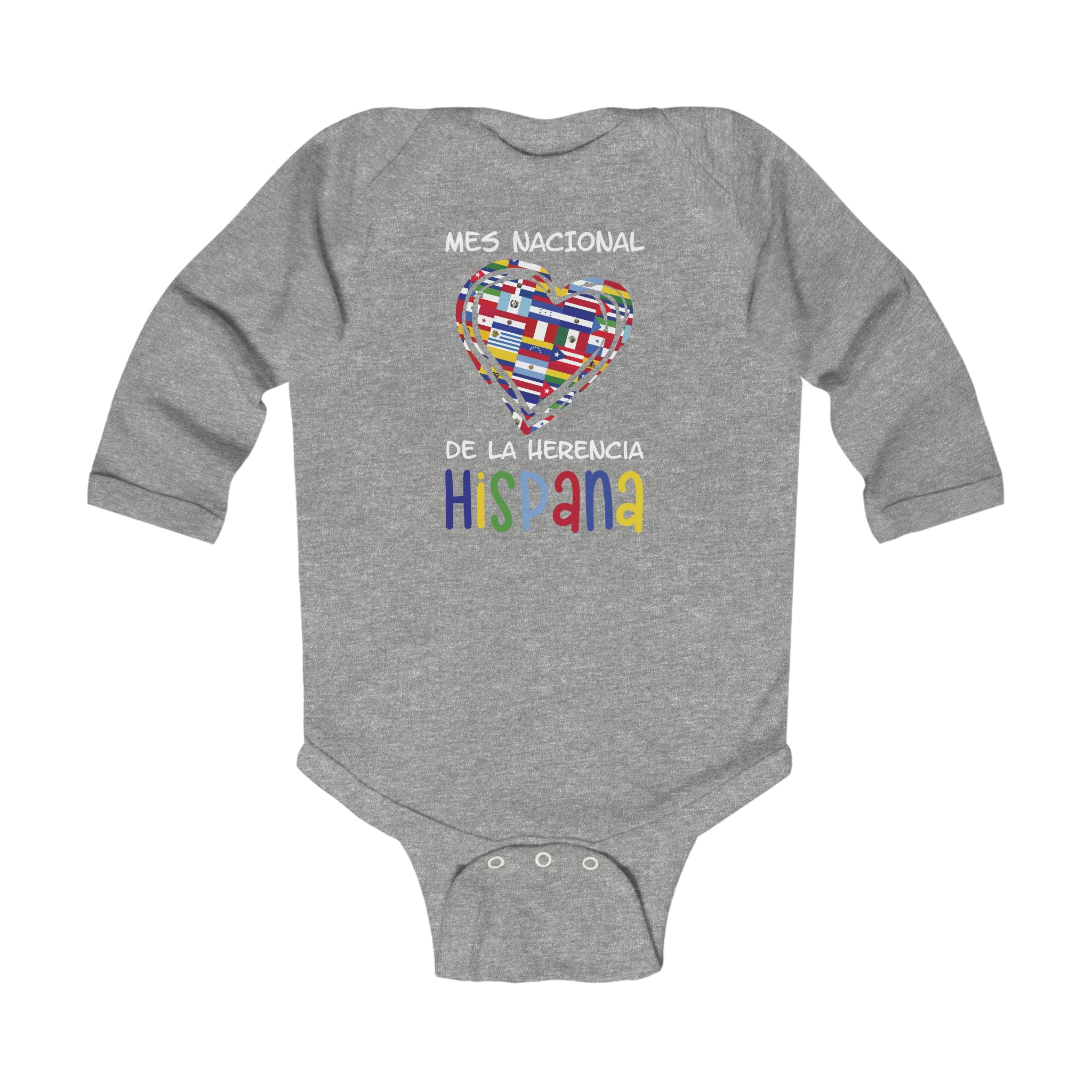 Mes Nacional Heart - Hispanic Heritage Month Infant Long Sleeve Bodysuit